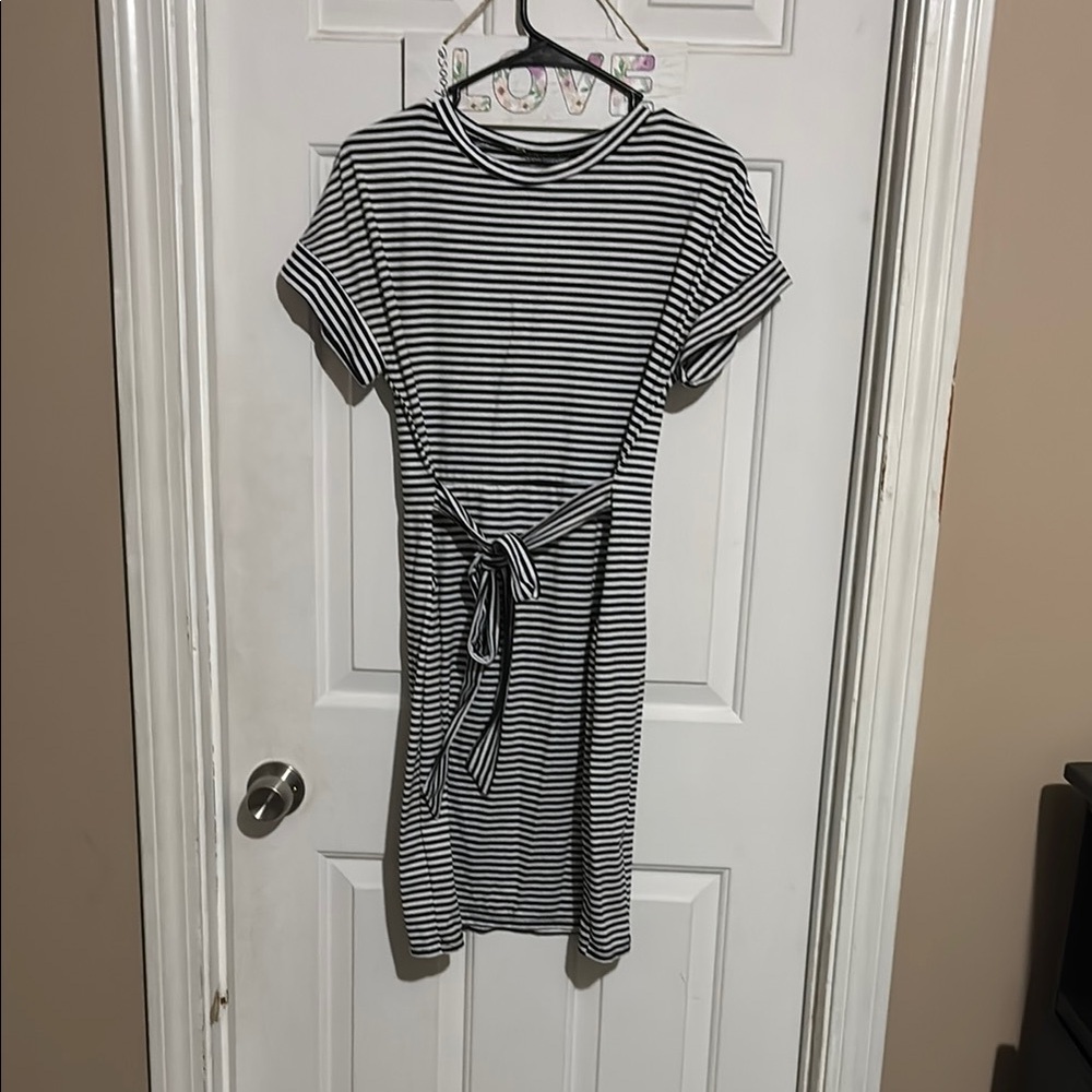 Striped Black and White Dress